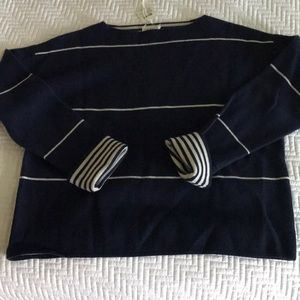 ⭐️Club Monaco⭐️Reversible Navy Stripe Cashmere